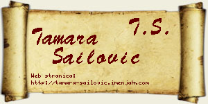 Tamara Sailović vizit kartica